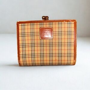 Burberry Nova Check Canvas & Leather Wallet Brown